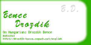 bence drozdik business card